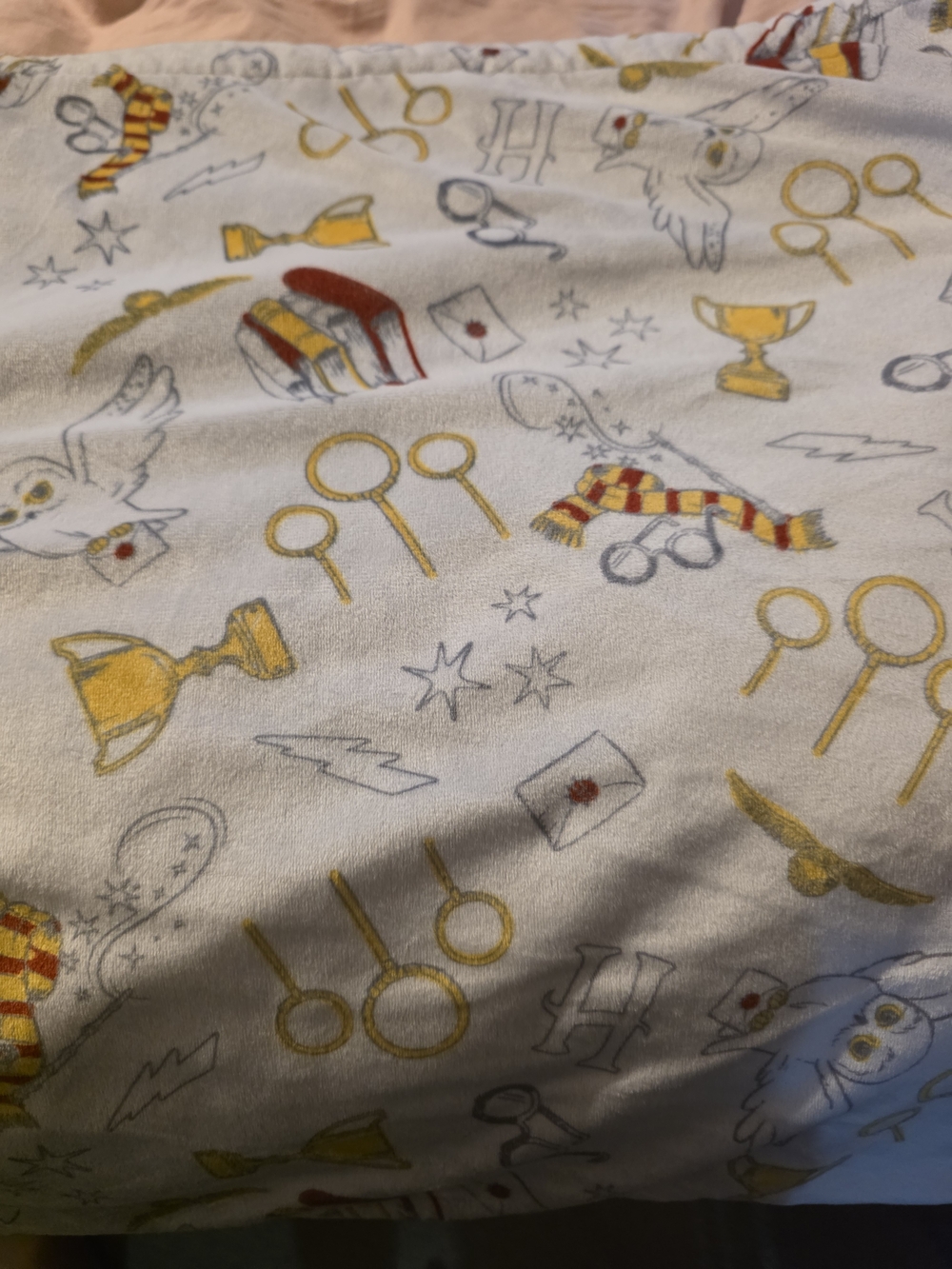 Harry Potter Baby Faux Shearling Blanket - White, Gray & Gold Accents - Picture 2 of 4